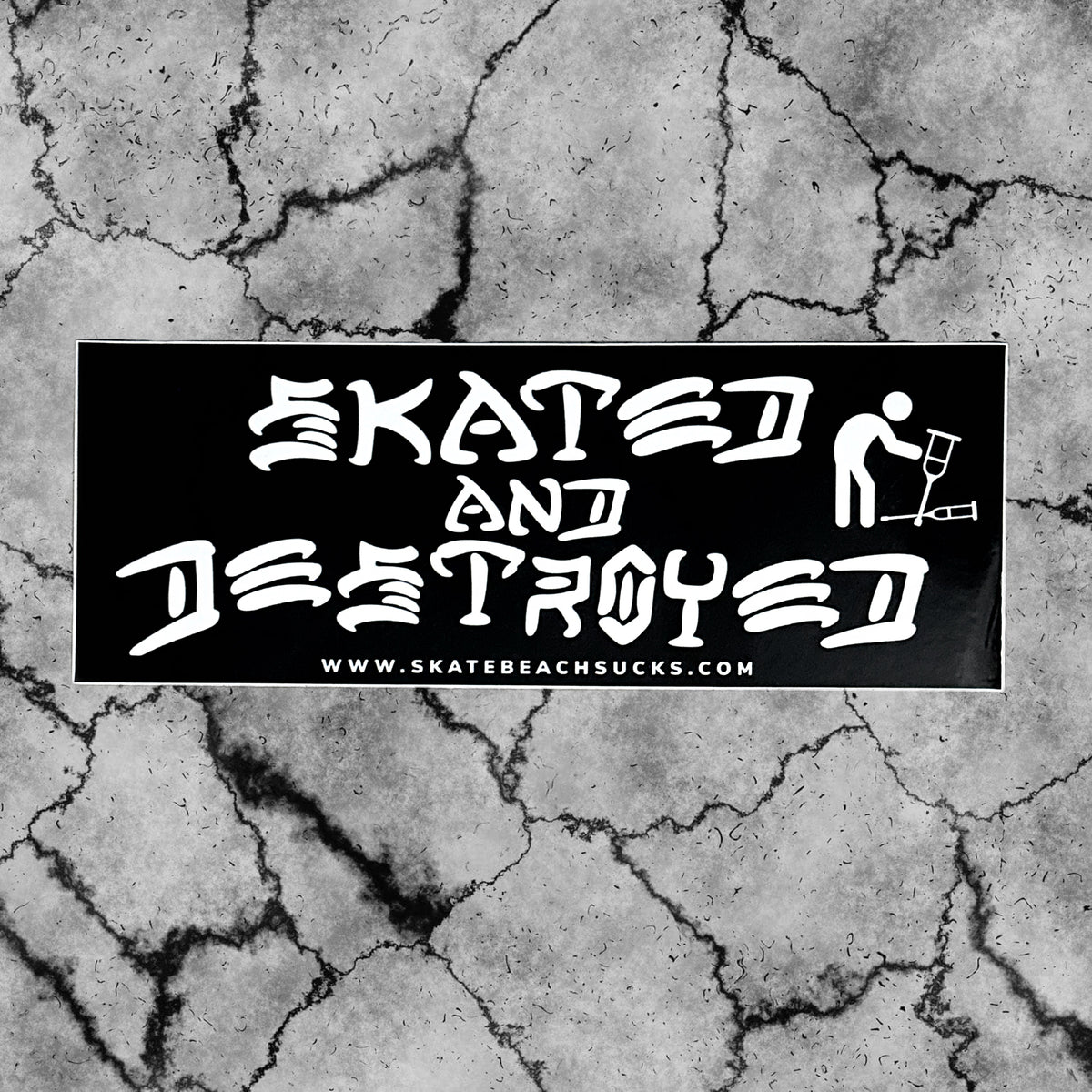 Destroyed Sticker SKATED AND DESTROYED - STICKER – SKATE BEACH